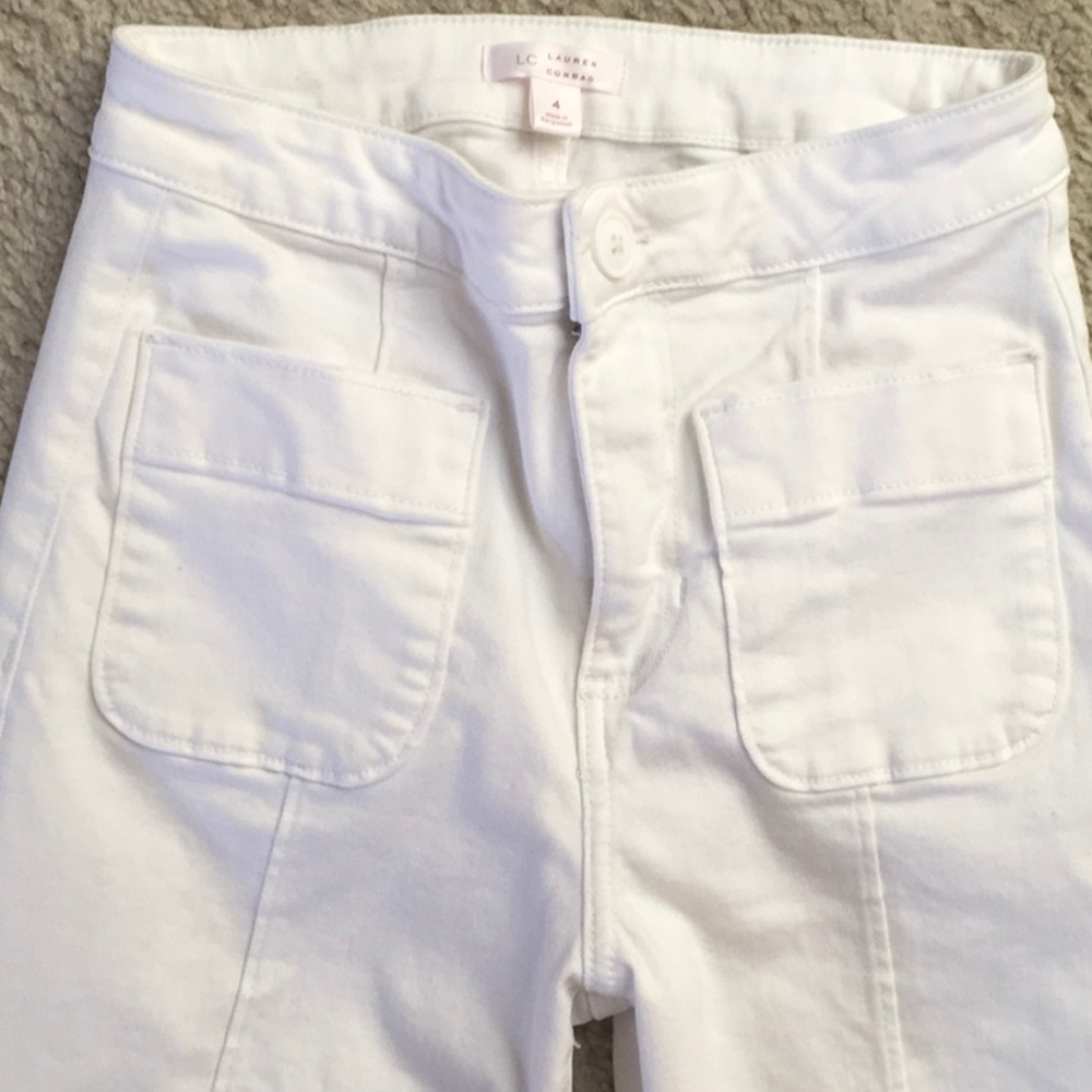 LC LAUREN CONRAD/WHITE-SUPER HIGH RISE WIDE LEG STRETCH JEANS/NEW - Picture 4 of 7